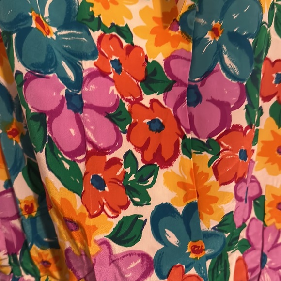 Vintage Silk Dress Floral Pattern Faux Wrap Nipon Boutique US 4 - Picture 2 of 10